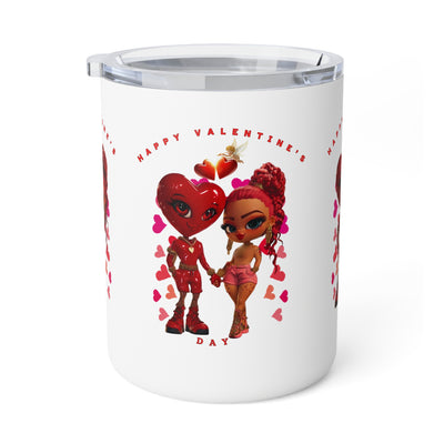 Happy Valentine Heart Couple Insulated Mug | 10oz