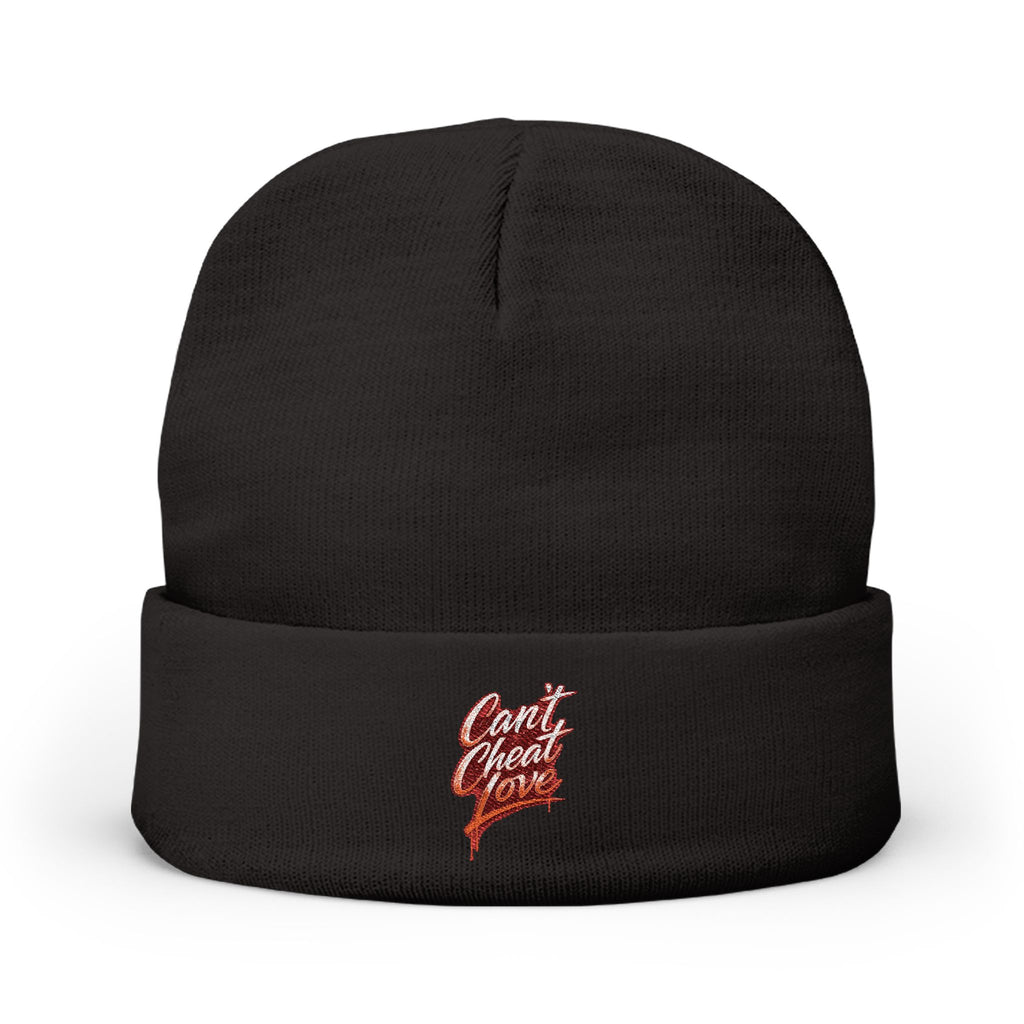 "Can't Cheat Love" Knit Beanie - Stylish Embroidered Winter Hat