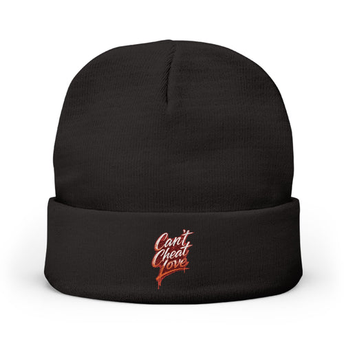 "Can't Cheat Love" Knit Beanie - Stylish Embroidered Winter Hat