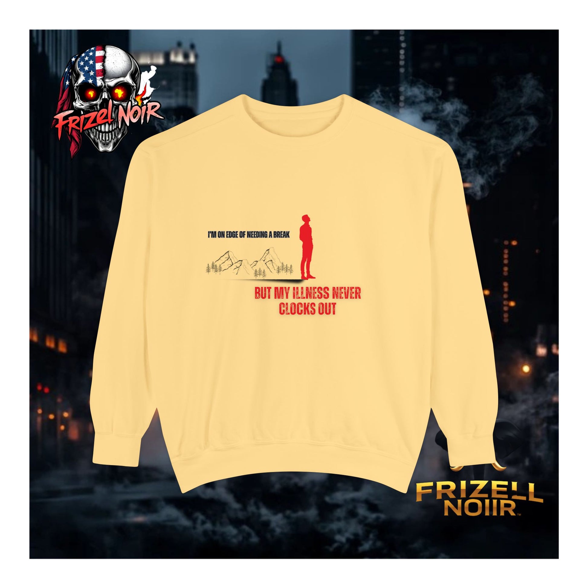 Illness Never Clocks Out Sweater | Frizell Noir