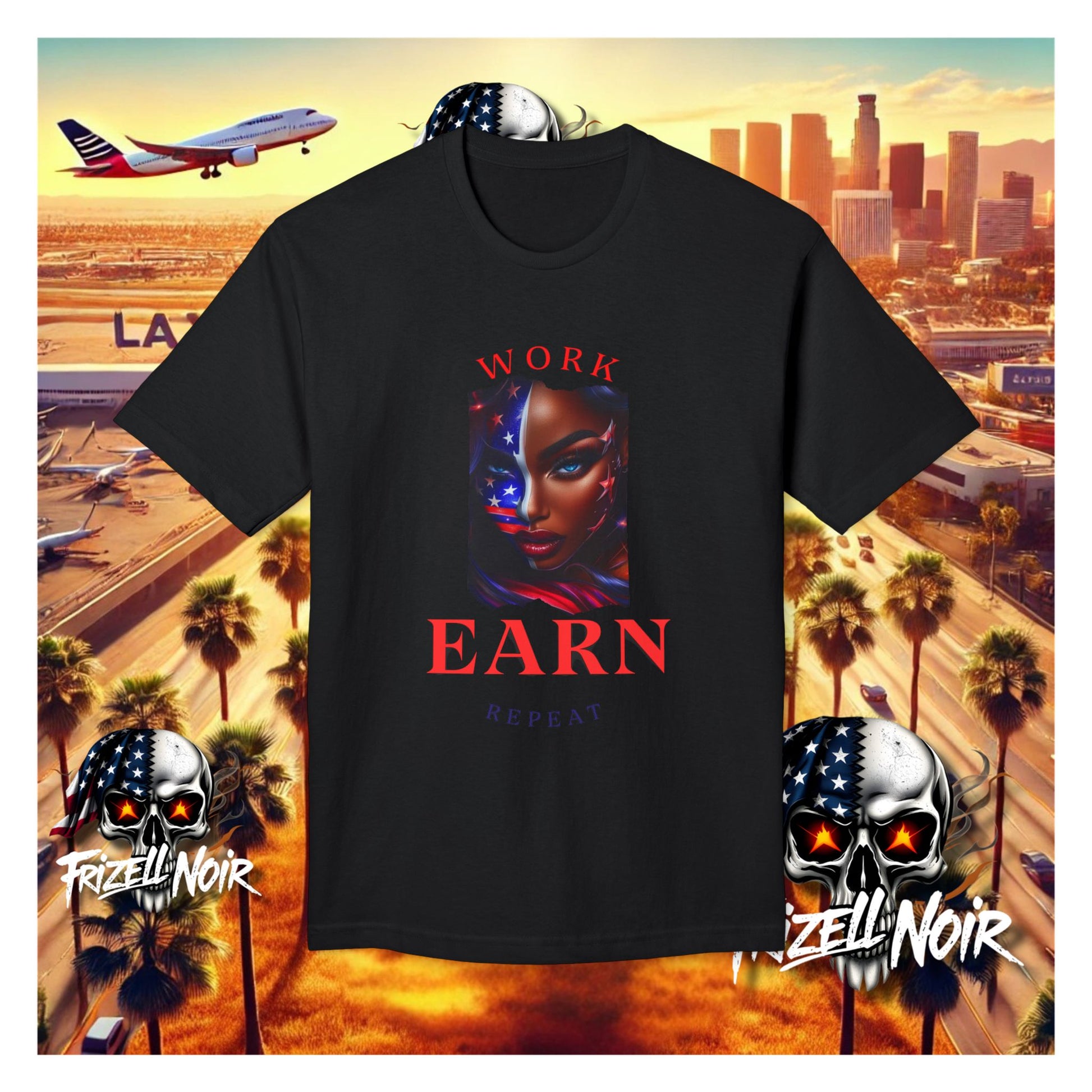 Work Earn Repeat Tee | Frizell Noir