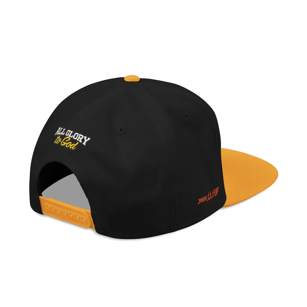 Snapback Hat Black & Gold Jesus John 11:35 Embroidered