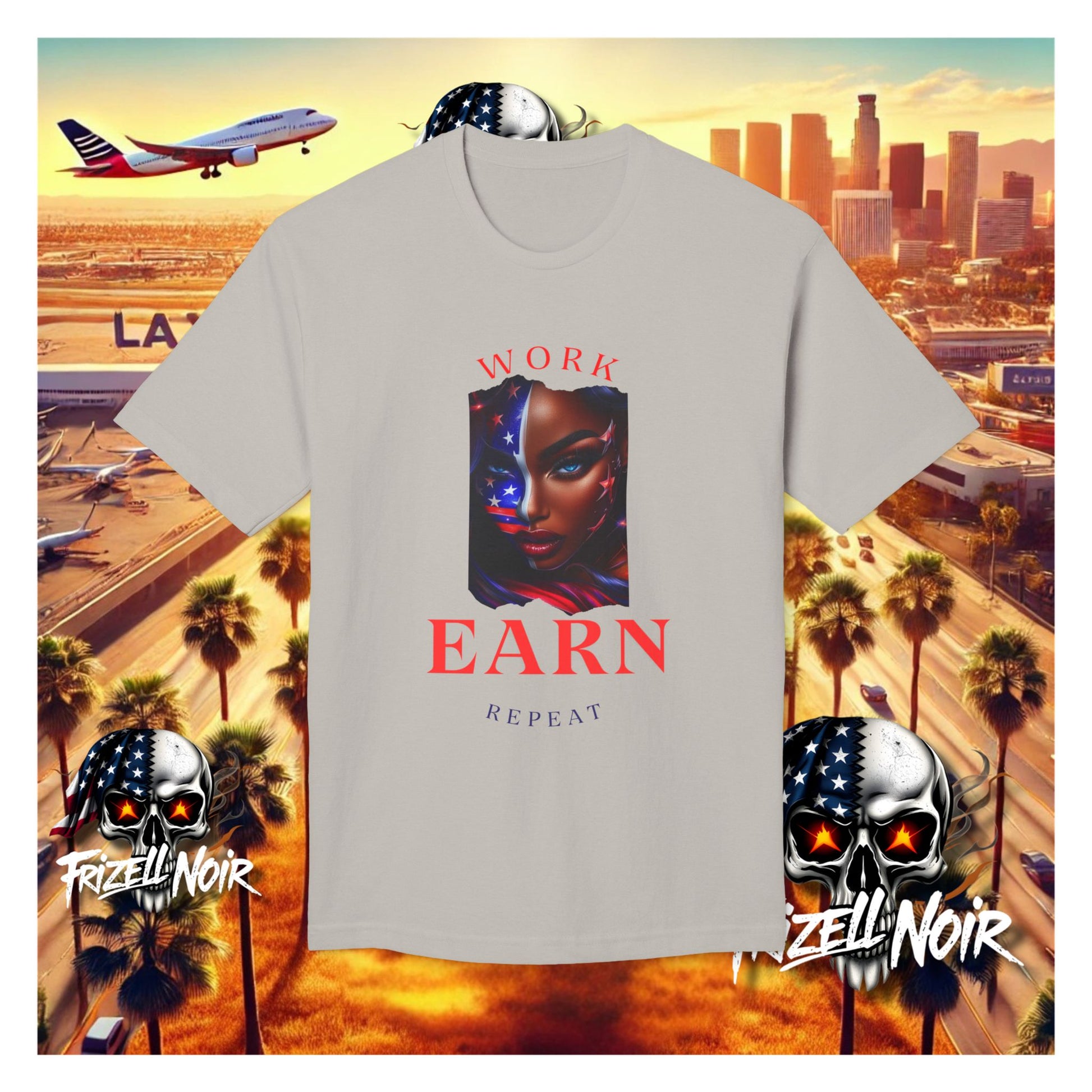 Work Earn Repeat Tee | Frizell Noir