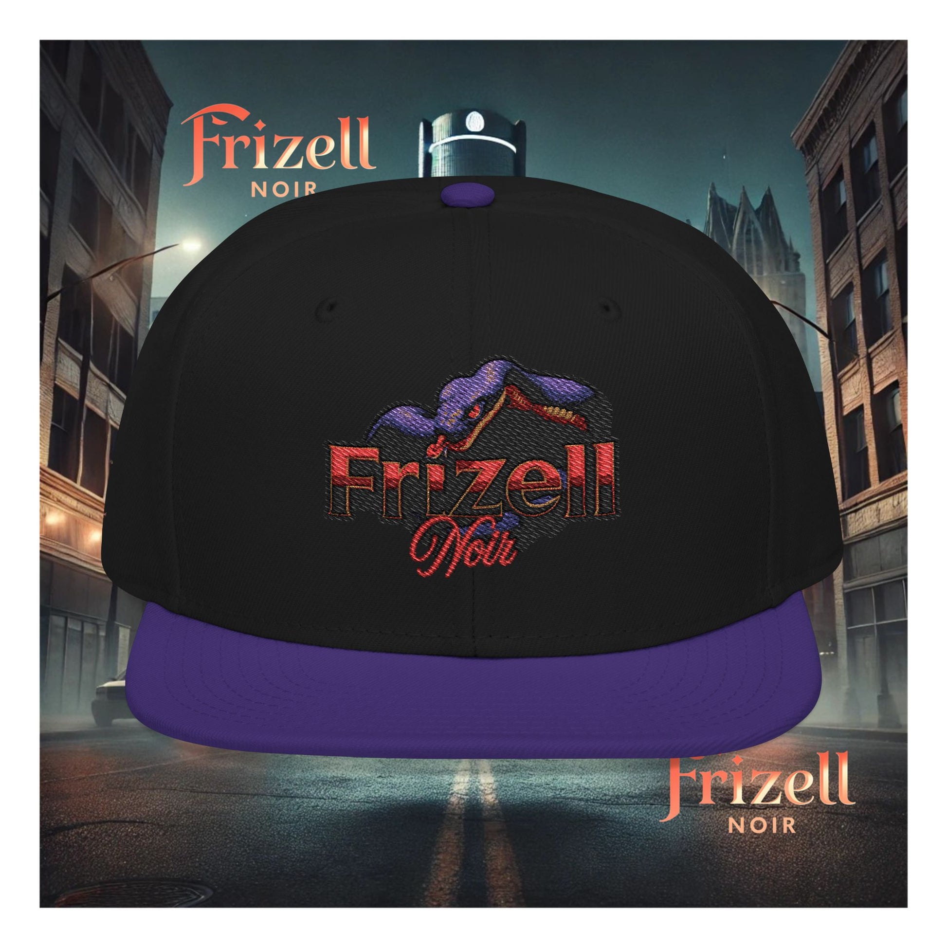 FRIZELL NOIR Embroidered Snapback Cap