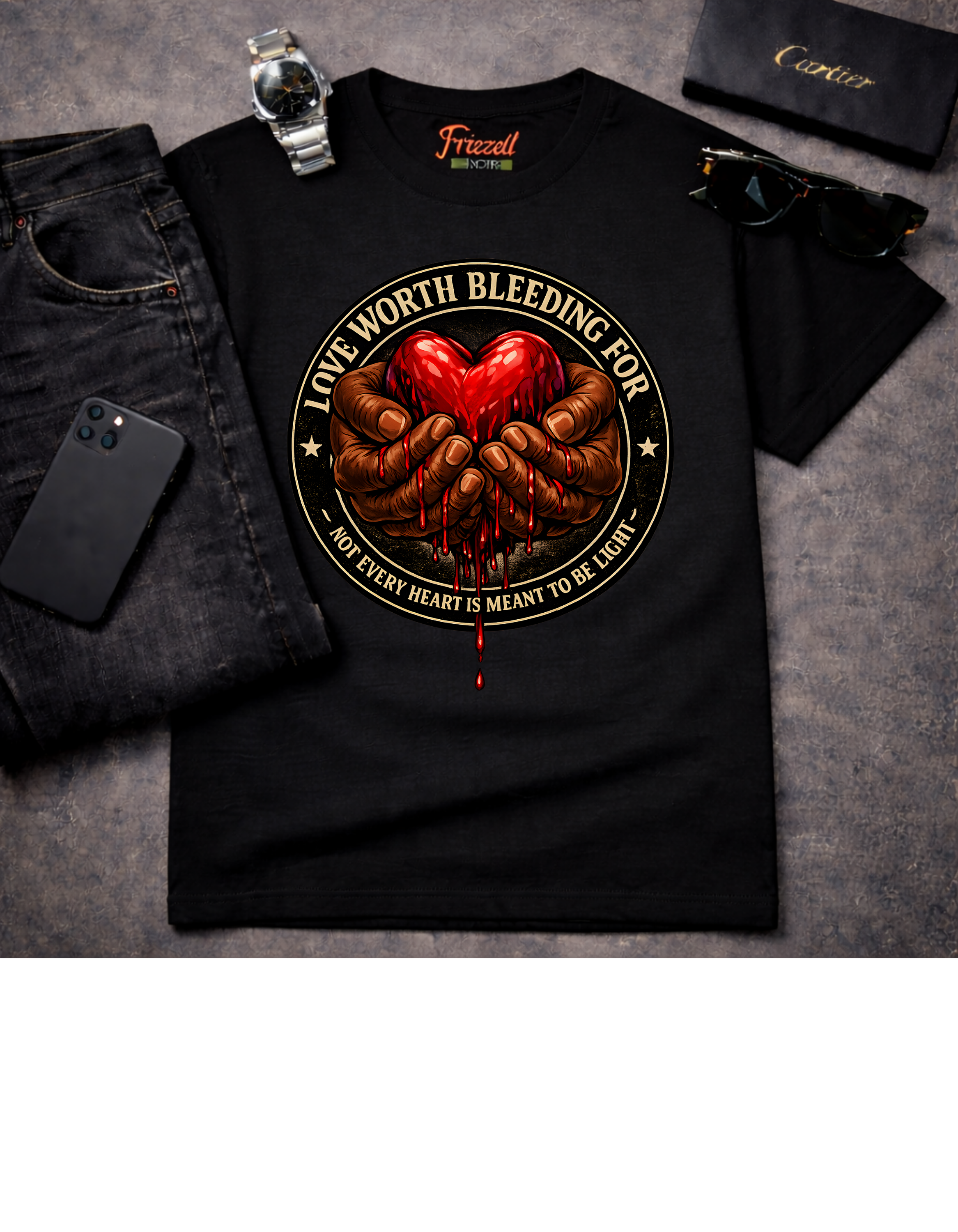 "I Was Worth Bleeding For" Heart Hands Graphic Tee