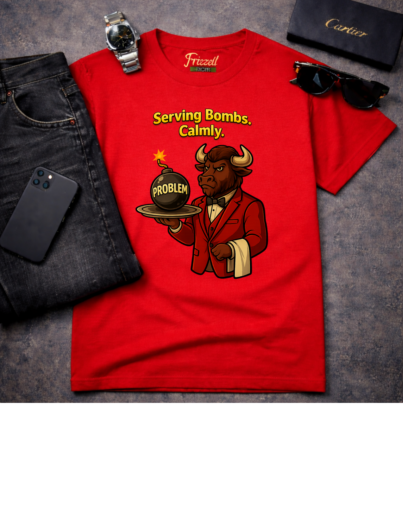 "Serving Demons, Calling Problems" Devil Waiter Graphic Tee