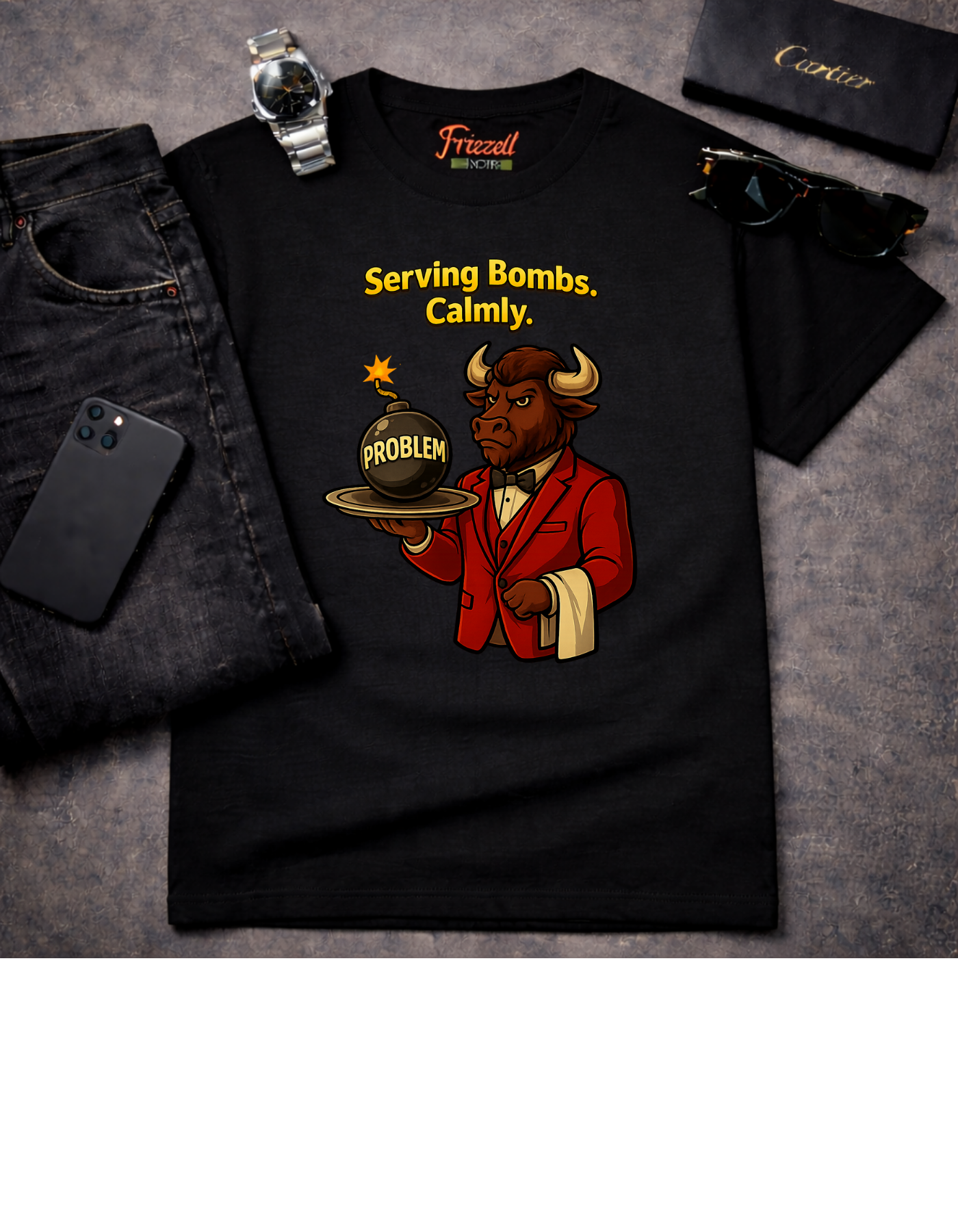 "Serving Demons, Calling Problems" Devil Waiter Graphic Tee