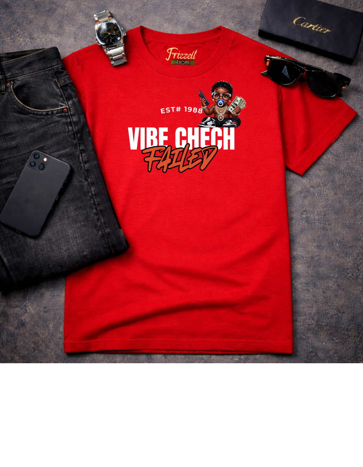 Vibe Check Graphic T-shirt | Frizell Noir
