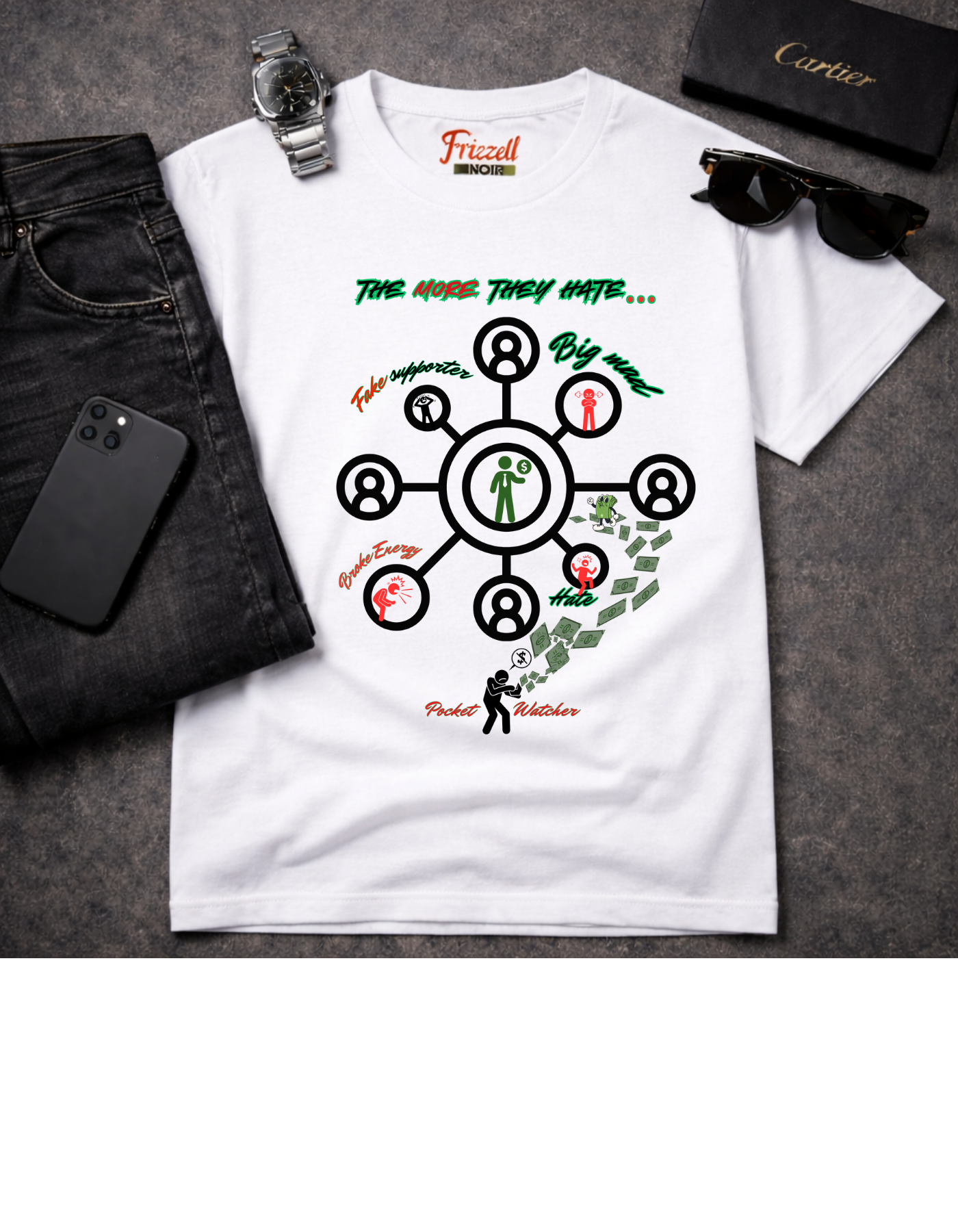 The More They Hate| Frizell Noir T-shirts