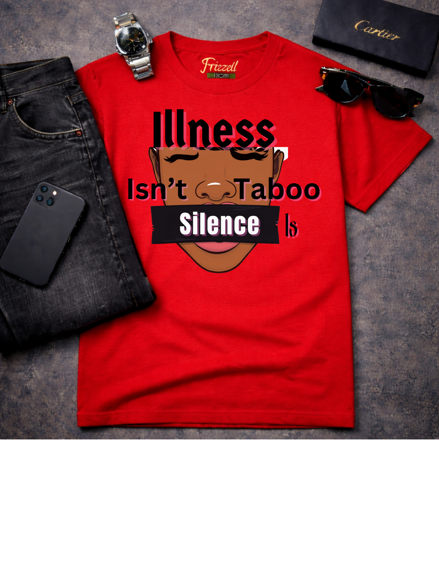 Illness Isn’t Taboo | Frizell Noir T-shirt