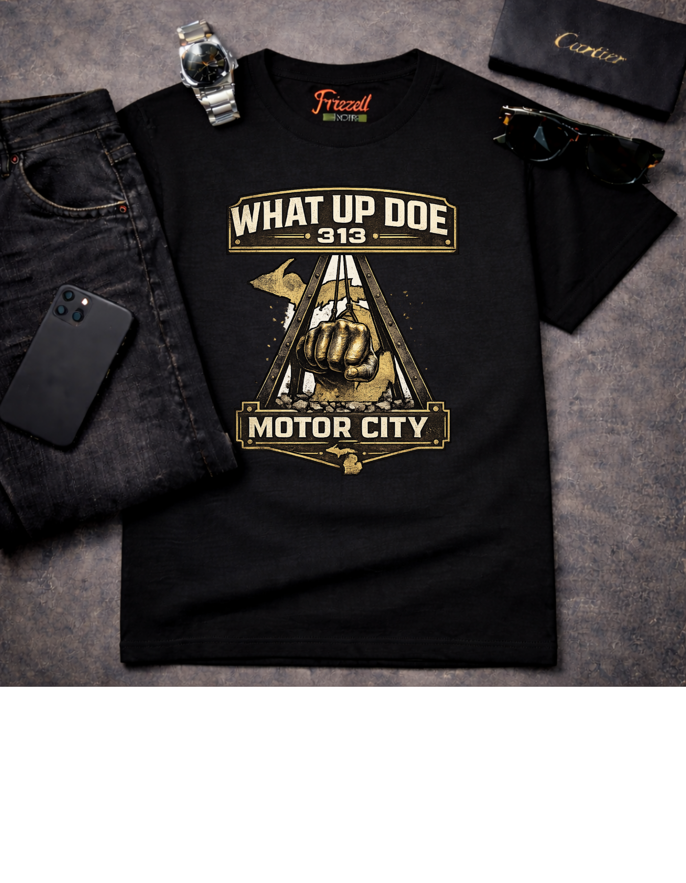 Motor City 'What Up Doe 313' Graphic T-Shirt