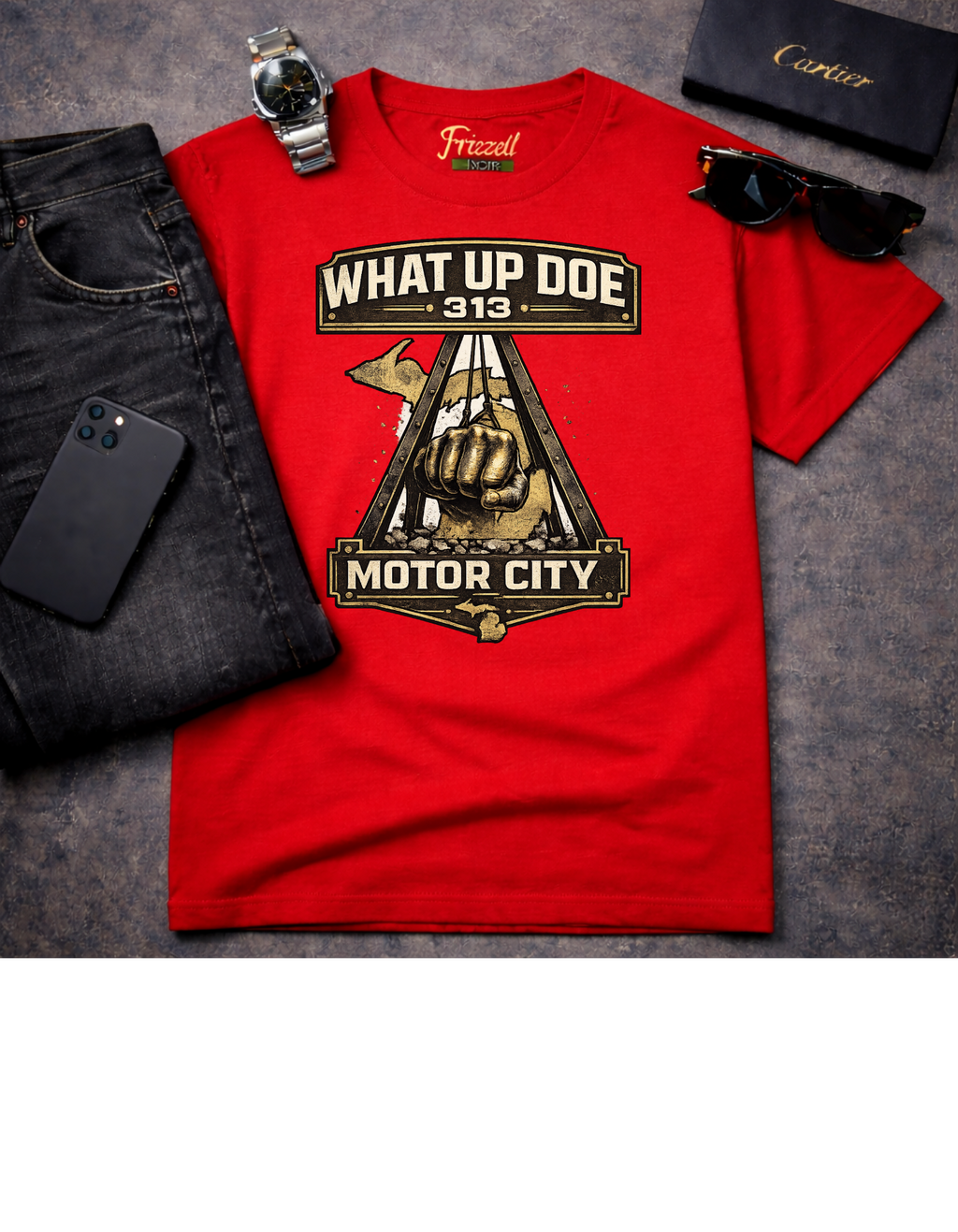 Motor City 'What Up Doe 313' Graphic T-Shirt