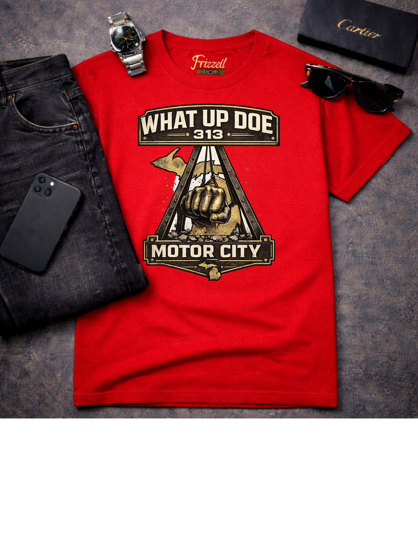 Motor City 'What Up Doe 313' Graphic T-Shirt