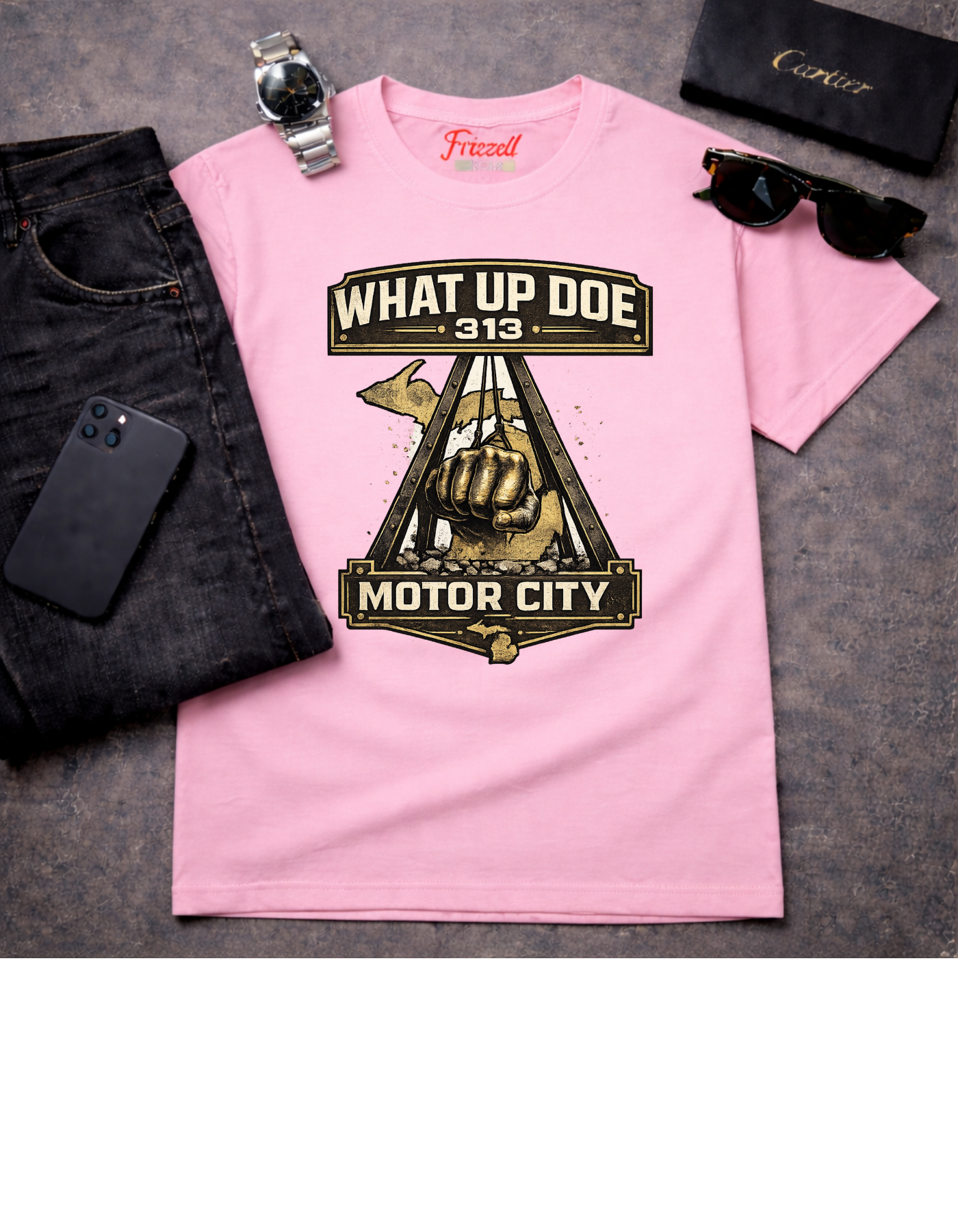 Motor City 'What Up Doe 313' Graphic T-Shirt