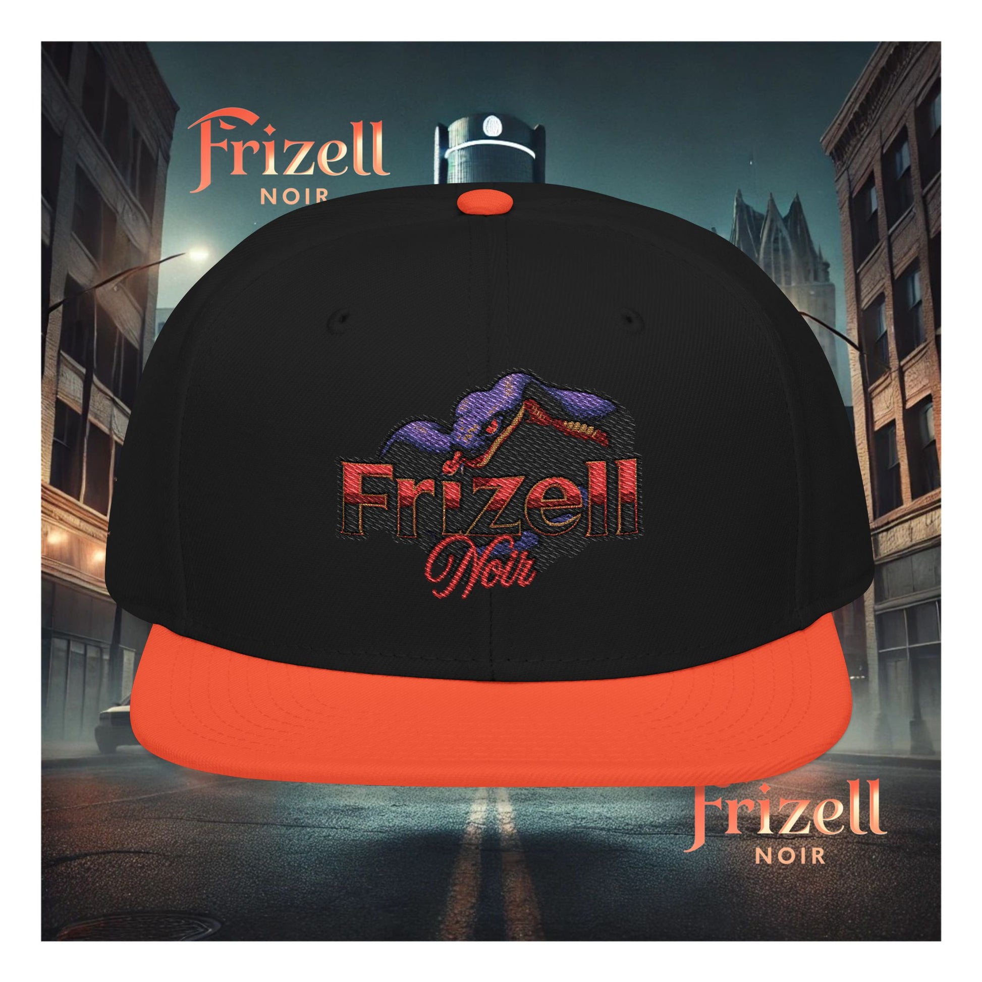 FRIZELL NOIR Embroidered Snapback Cap