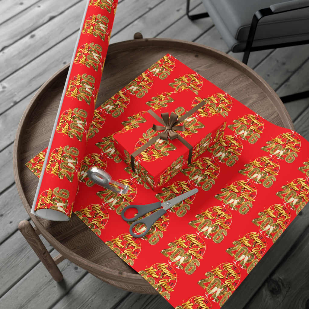 “Happy New Year 2026” Celebration Wrap – Luxe Gold Edition by Frizell Noir"