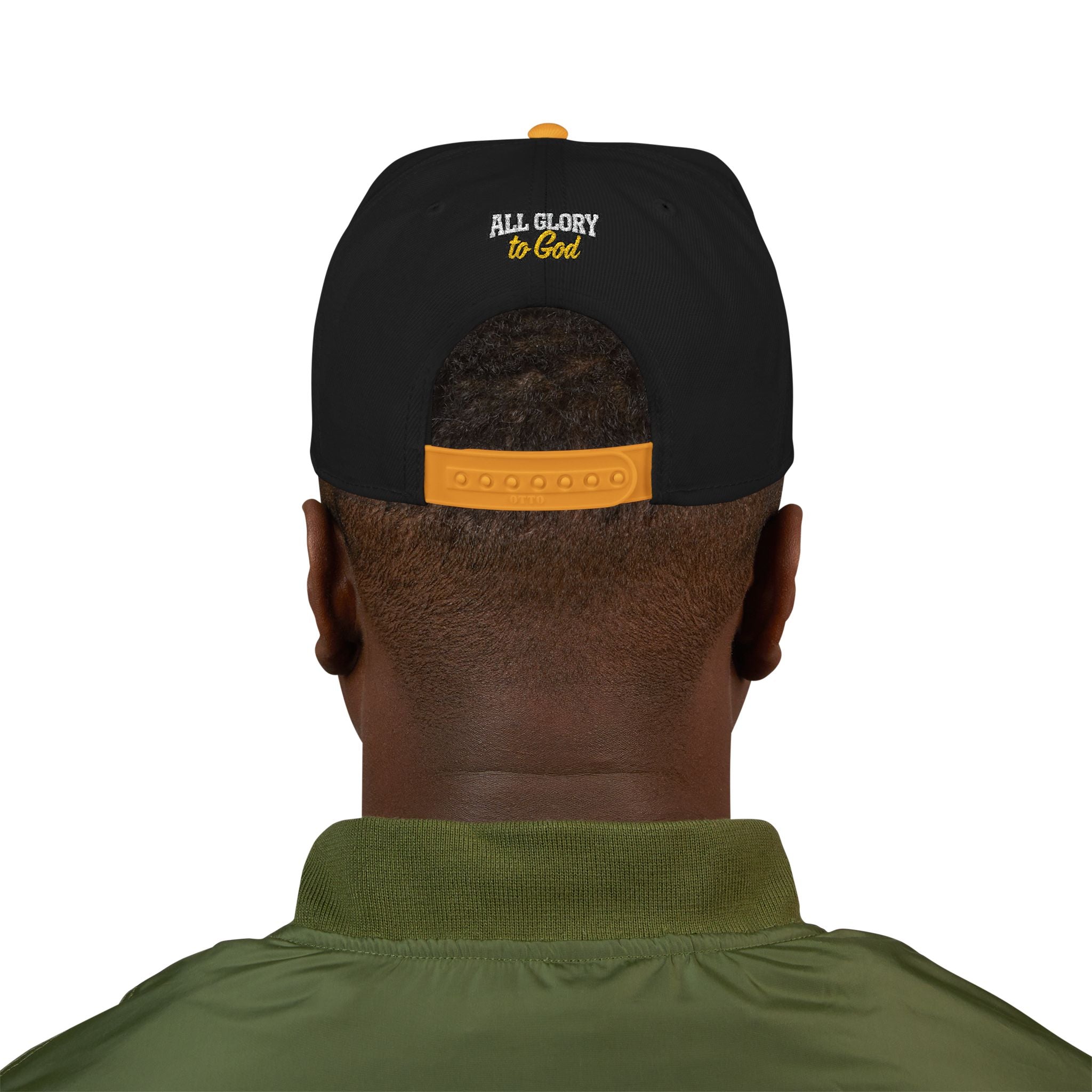 Snapback Hat Black & Gold Jesus John 11:35 Embroidered