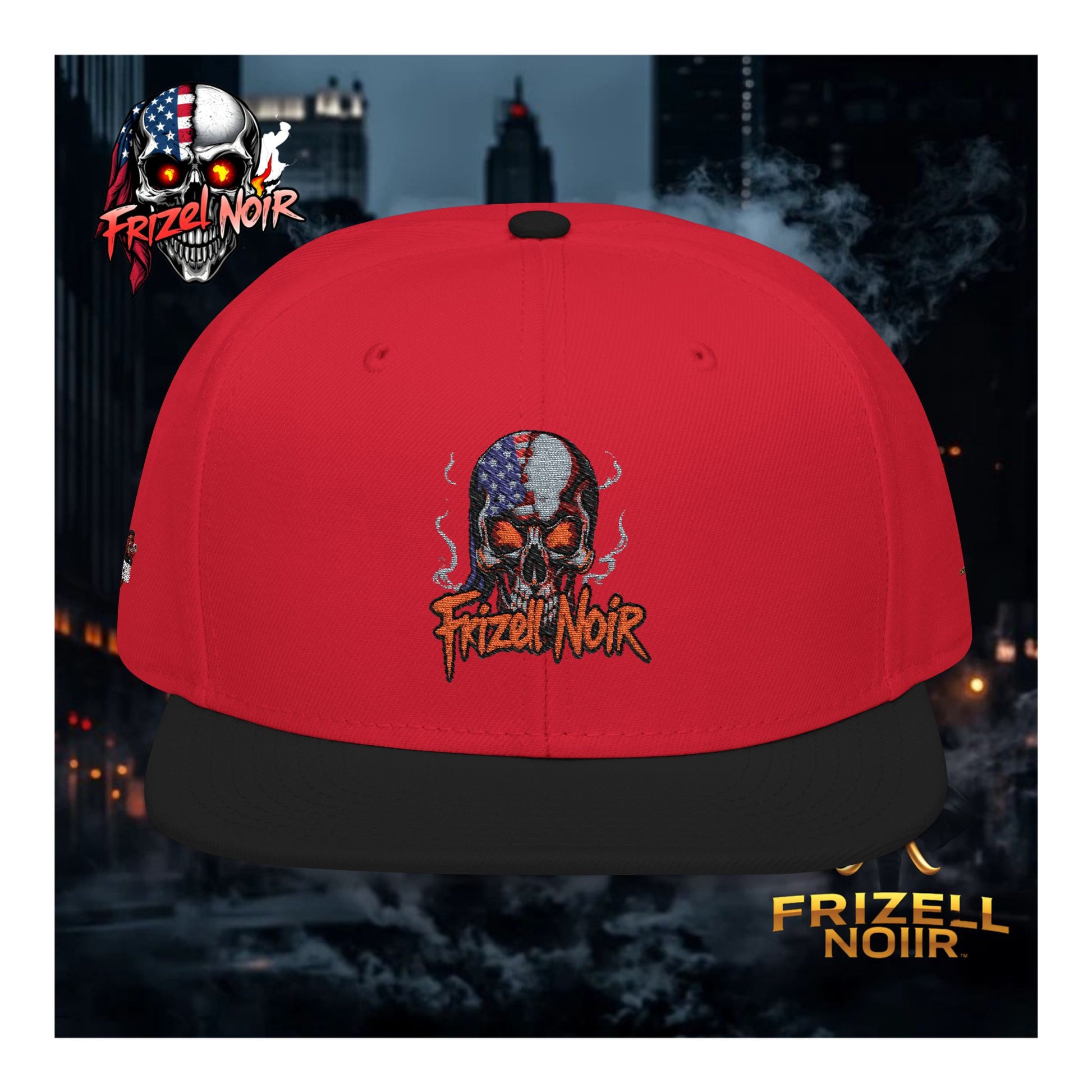 FRIZELL NOIR Logo Snapback | Embroidered