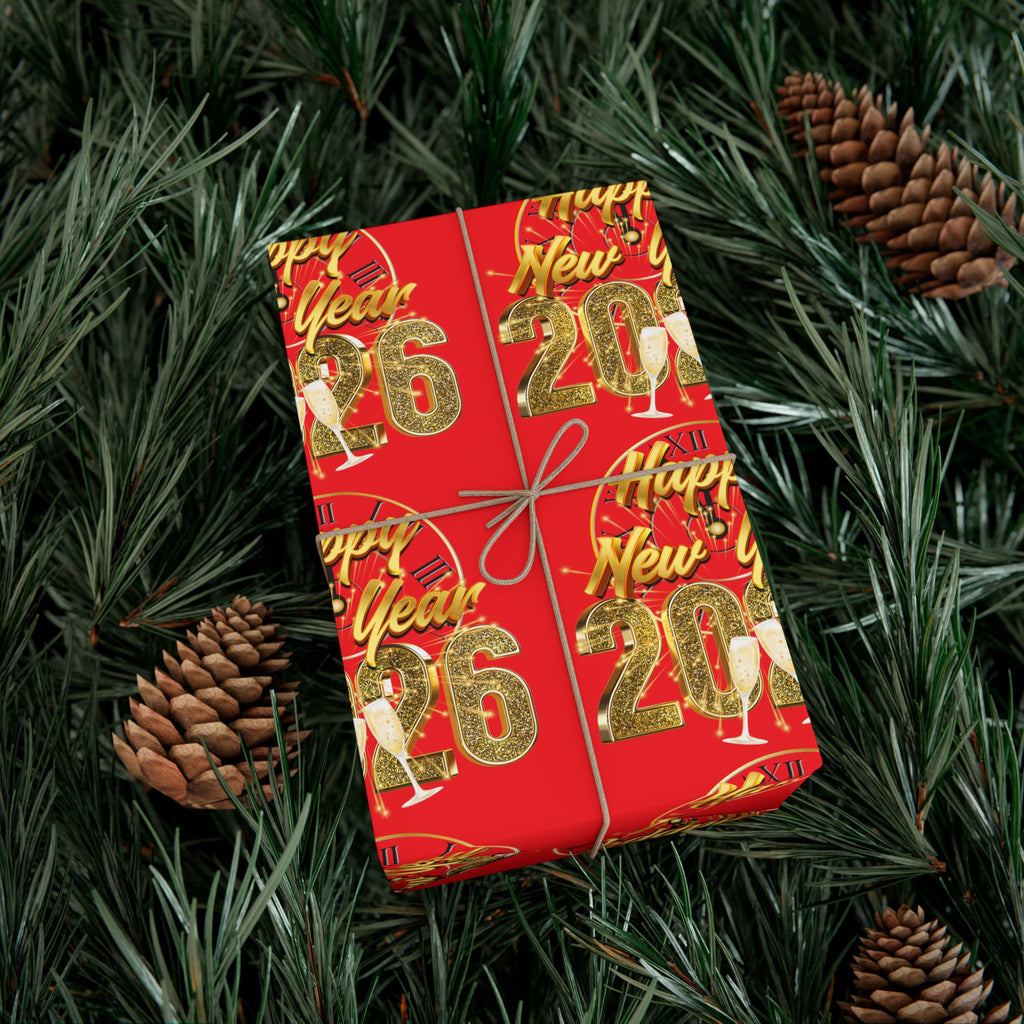 “Happy New Year 2026” Celebration Wrap – Luxe Gold Edition by Frizell Noir"