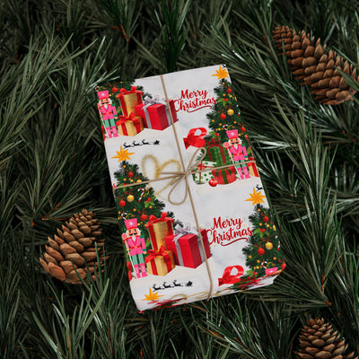 “Christmas Magic” Tree & Nutcracker Wrapping Paper – Holiday Luxe Edition by Frizell Noir