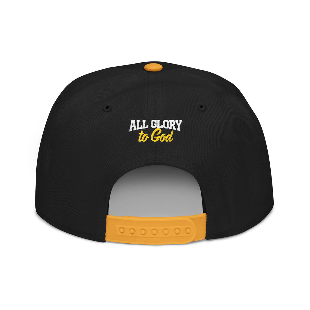 Snapback Hat Black & Gold Jesus John 11:35 Embroidered