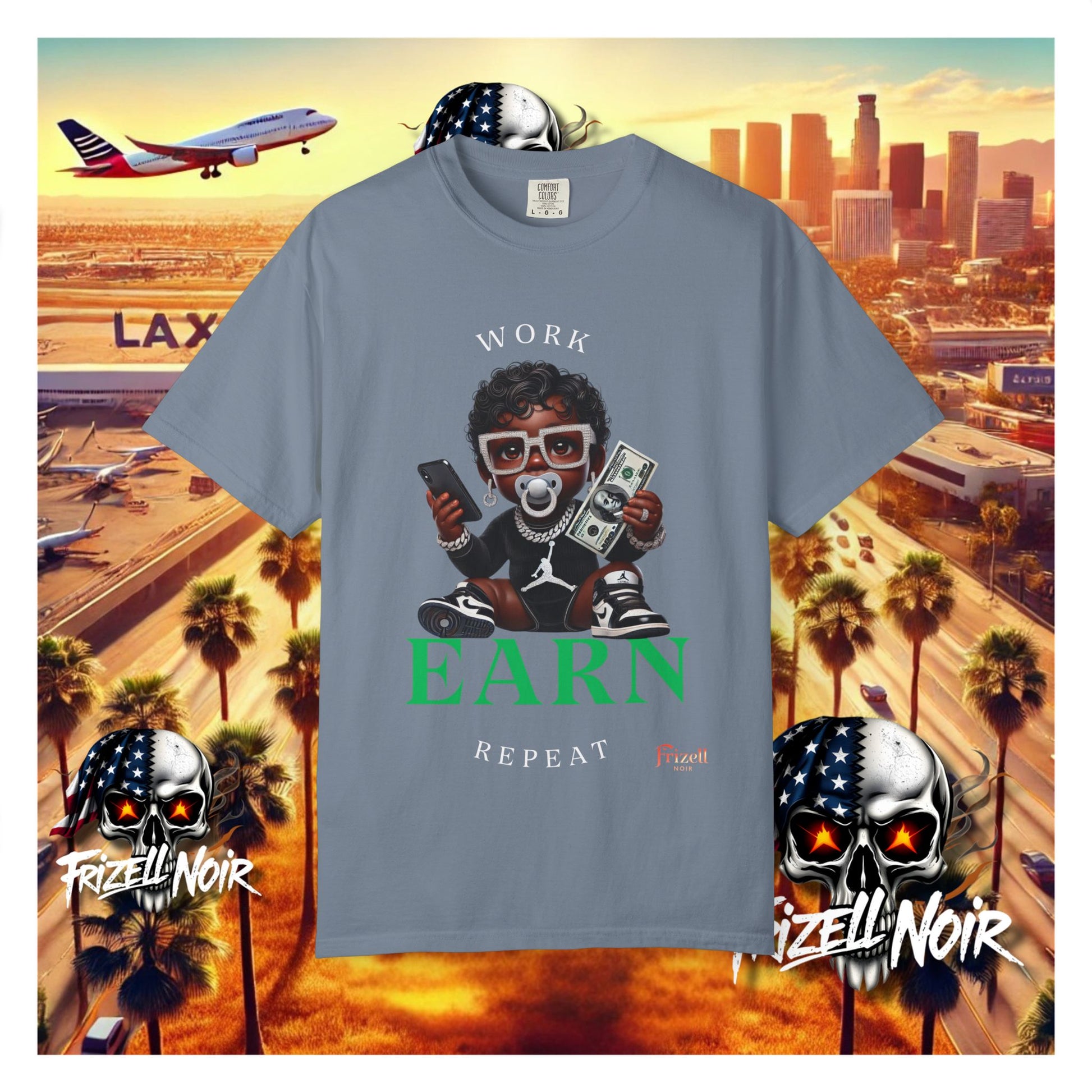 Work Earn Repeat Tee | Frizell Noir