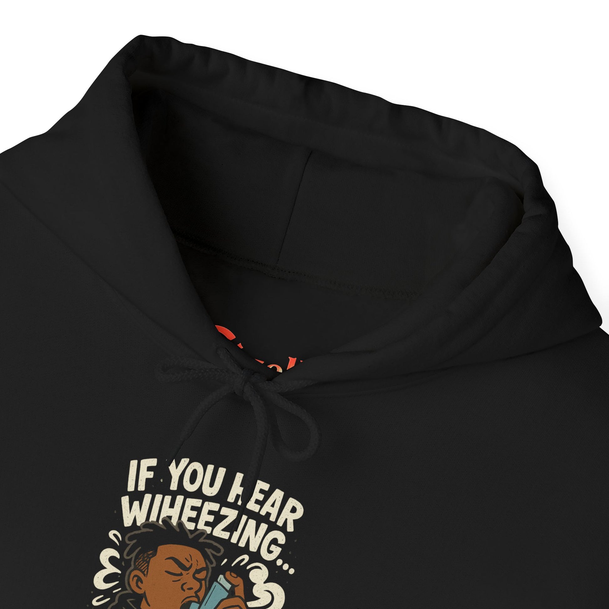 If You Hear Wheezing Mind Your Business Hoodie | Funny Cartoon Lungs Pulmonary Humor