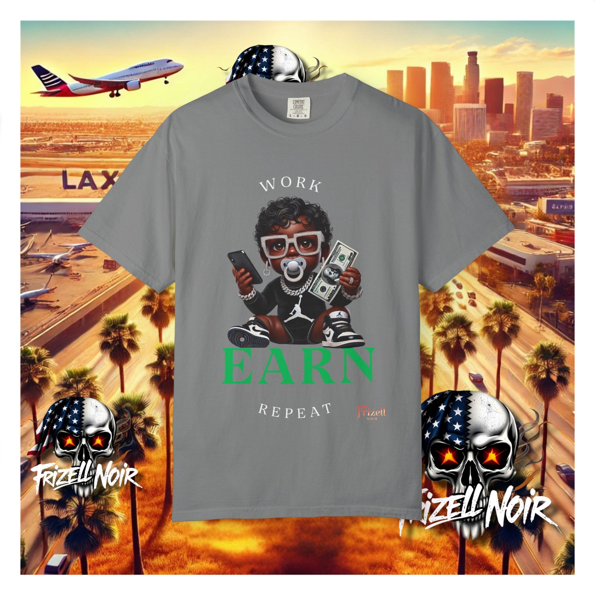 Work Earn Repeat Tee | Frizell Noir