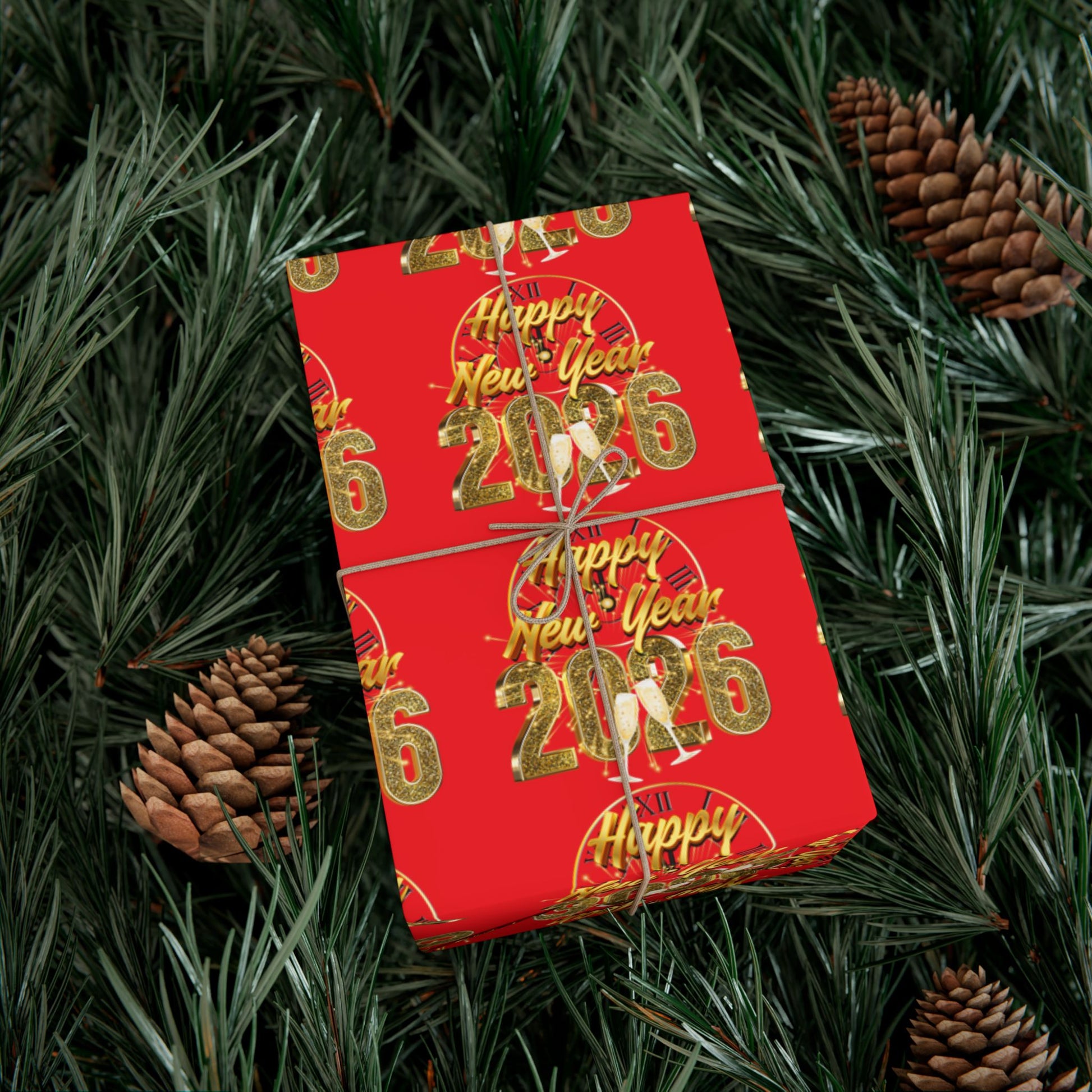 “Happy New Year 2026” Celebration Wrap – Luxe Gold Edition by Frizell Noir"