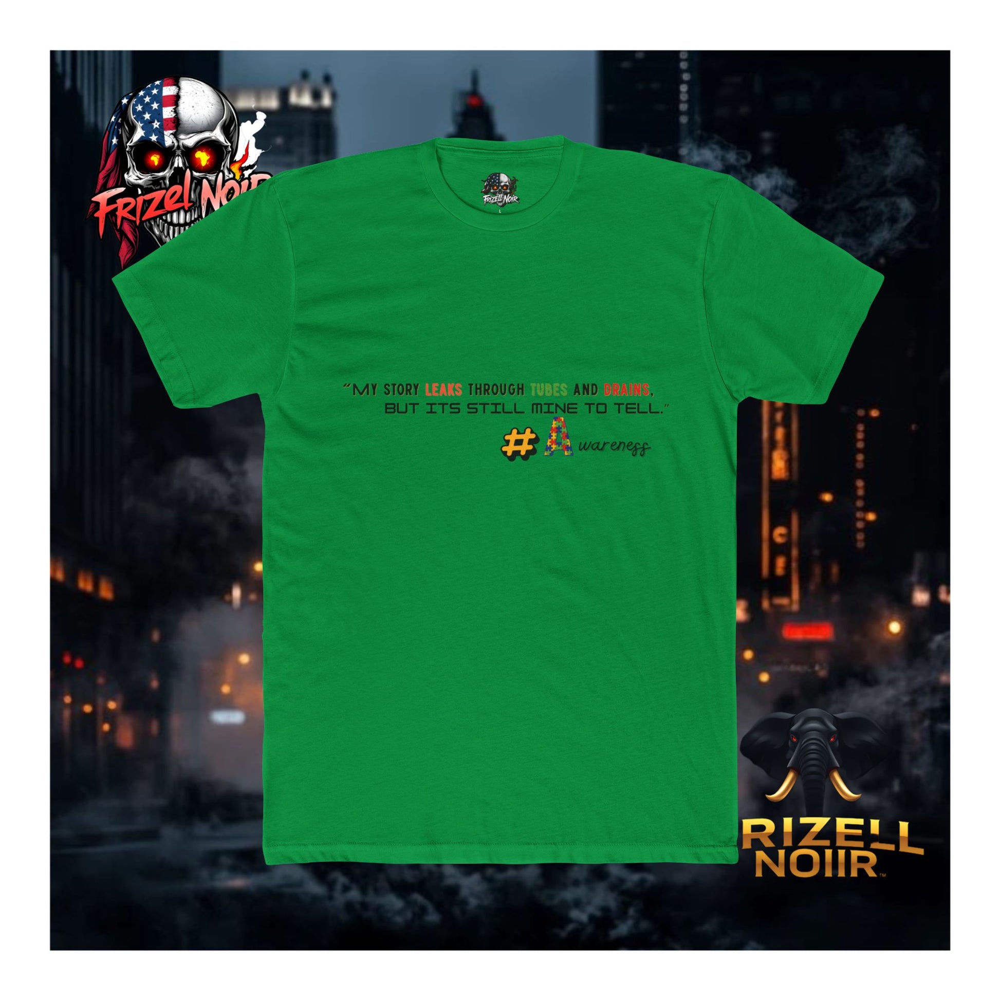 Story Leaks Through Tubes Tee | Frizell Noir