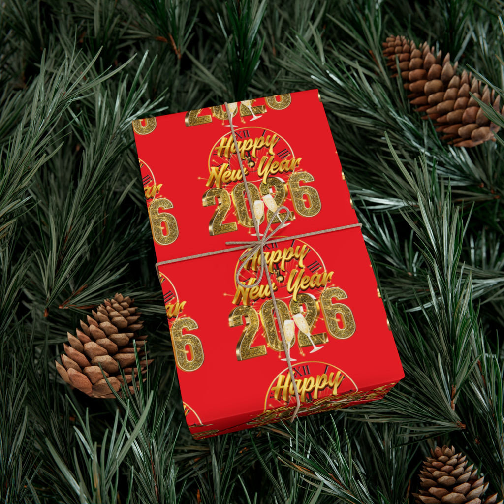 “Happy New Year 2026” Celebration Wrap – Luxe Gold Edition by Frizell Noir"