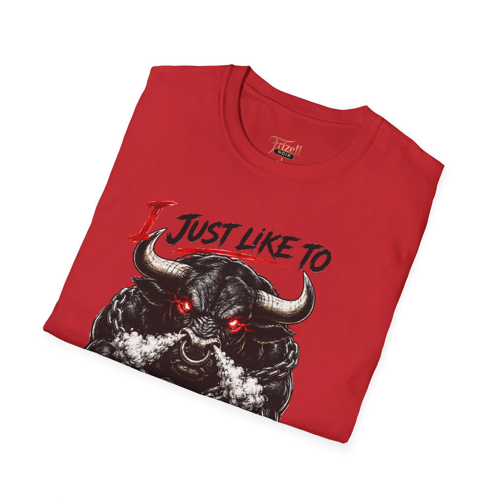 Frizell Noir I Just Like to Crash Out red Graphic T-Shirt – Bold statement streetwear tee with premium dark luxury design