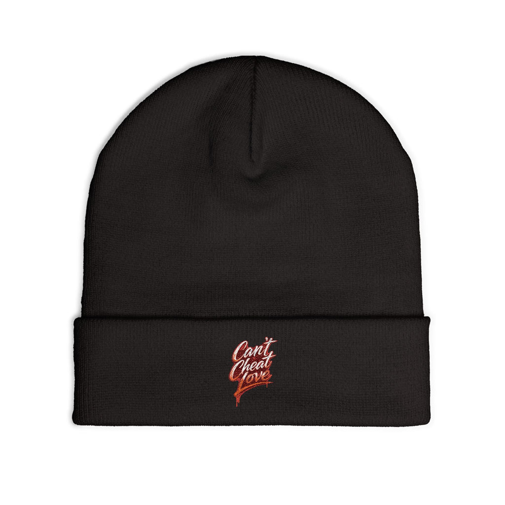 "Can't Cheat Love" Knit Beanie - Stylish Embroidered Winter Hat