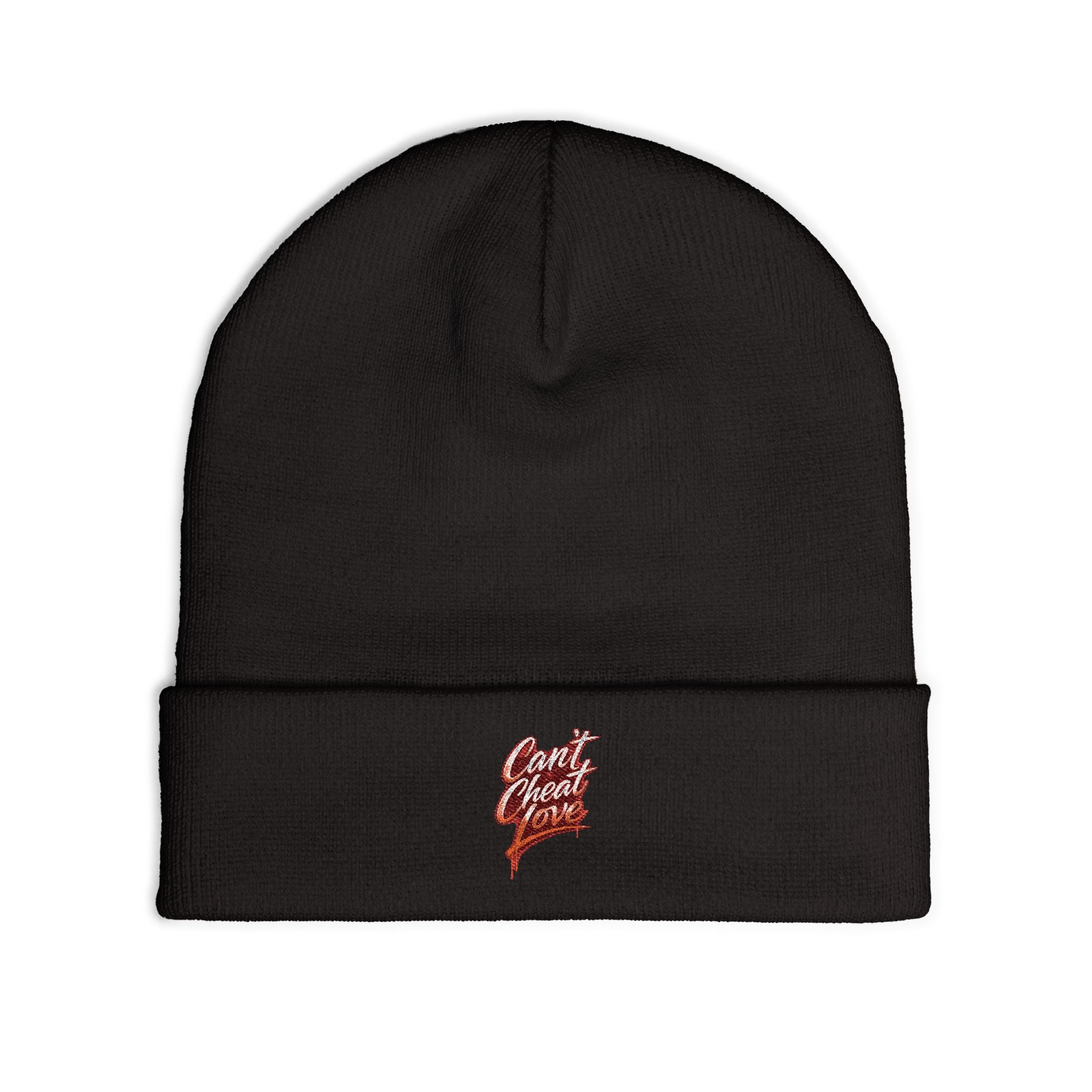 "Can't Cheat Love" Knit Beanie - Stylish Embroidered Winter Hat