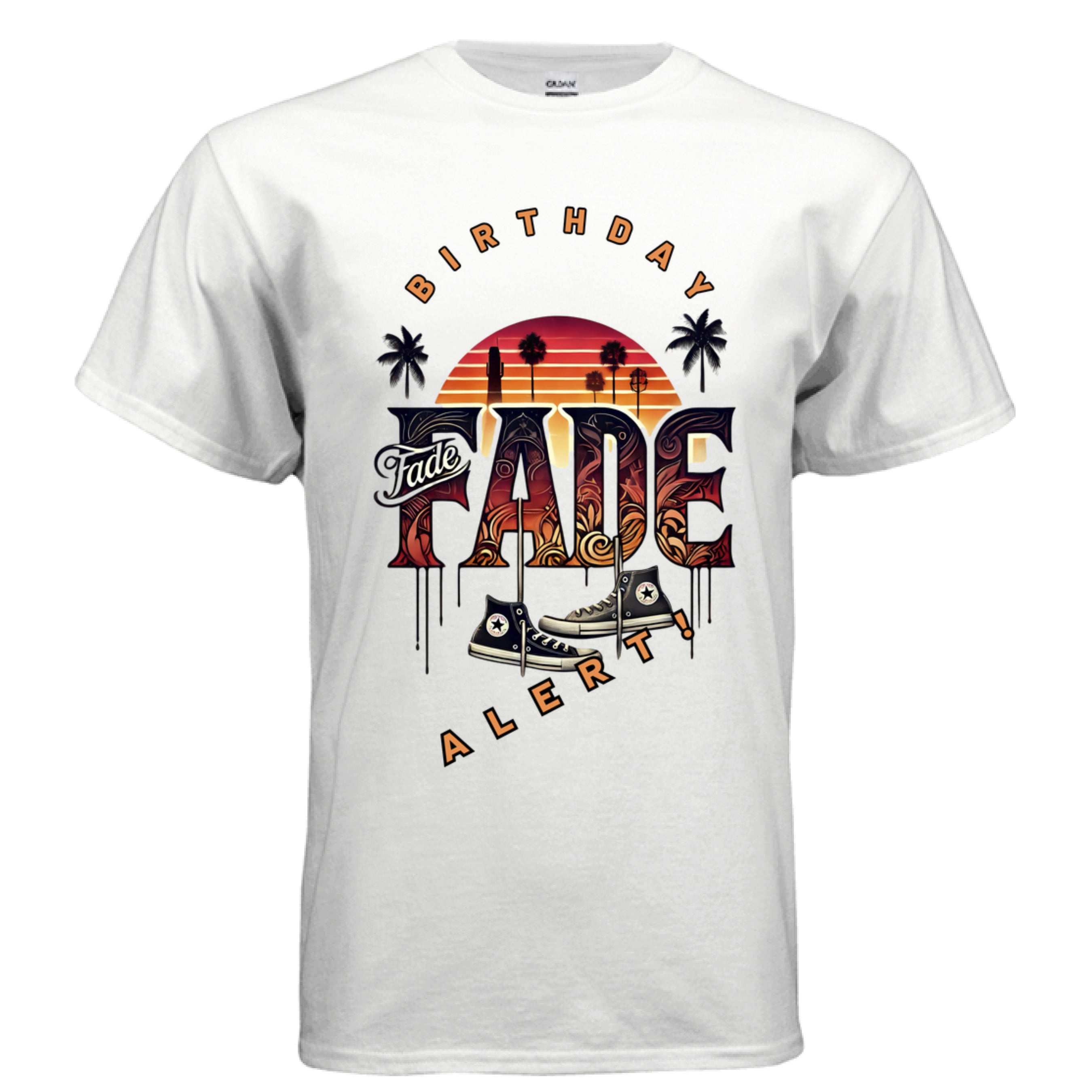 Fade Birthday Vs Everybody graphic t-shirt white front view