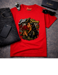 Frizell Noir Still I Bloom Women's Soft Style Graphic Tee Red flat ay