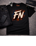 Frizell Noir FN Certified Graphic black T-Shirt – Bold dark luxury streetwear tee with FN Certified branding