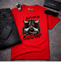 Frizell Noir I Just Like to Crash Out red Graphic T-Shirt – Bold statement streetwear tee with premium dark luxury design