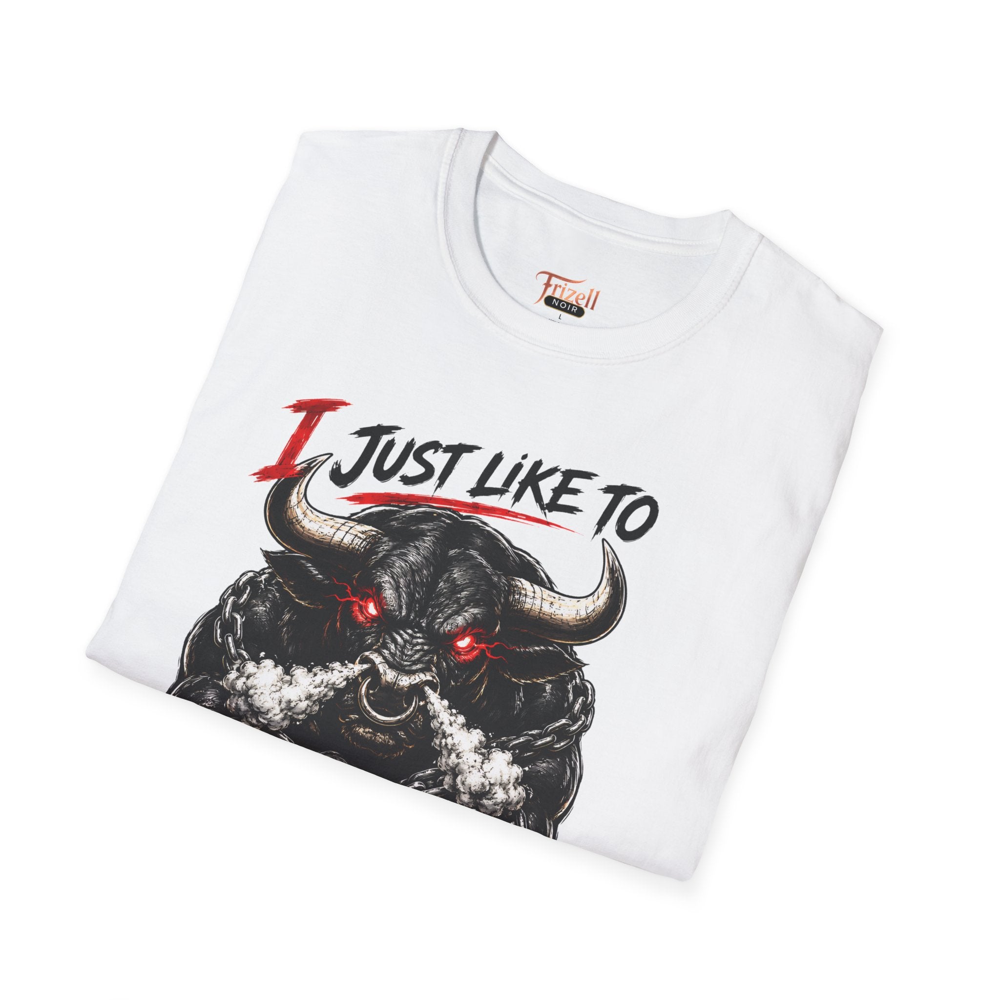 Frizell Noir I Just Like to Crash Out white Graphic T-Shirt – Bold statement streetwear tee with premium dark luxury design