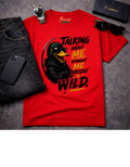 Frizell Noir Talking About Me Without Me Present Is Wild red Tee – Humorous duck graphic streetwear design