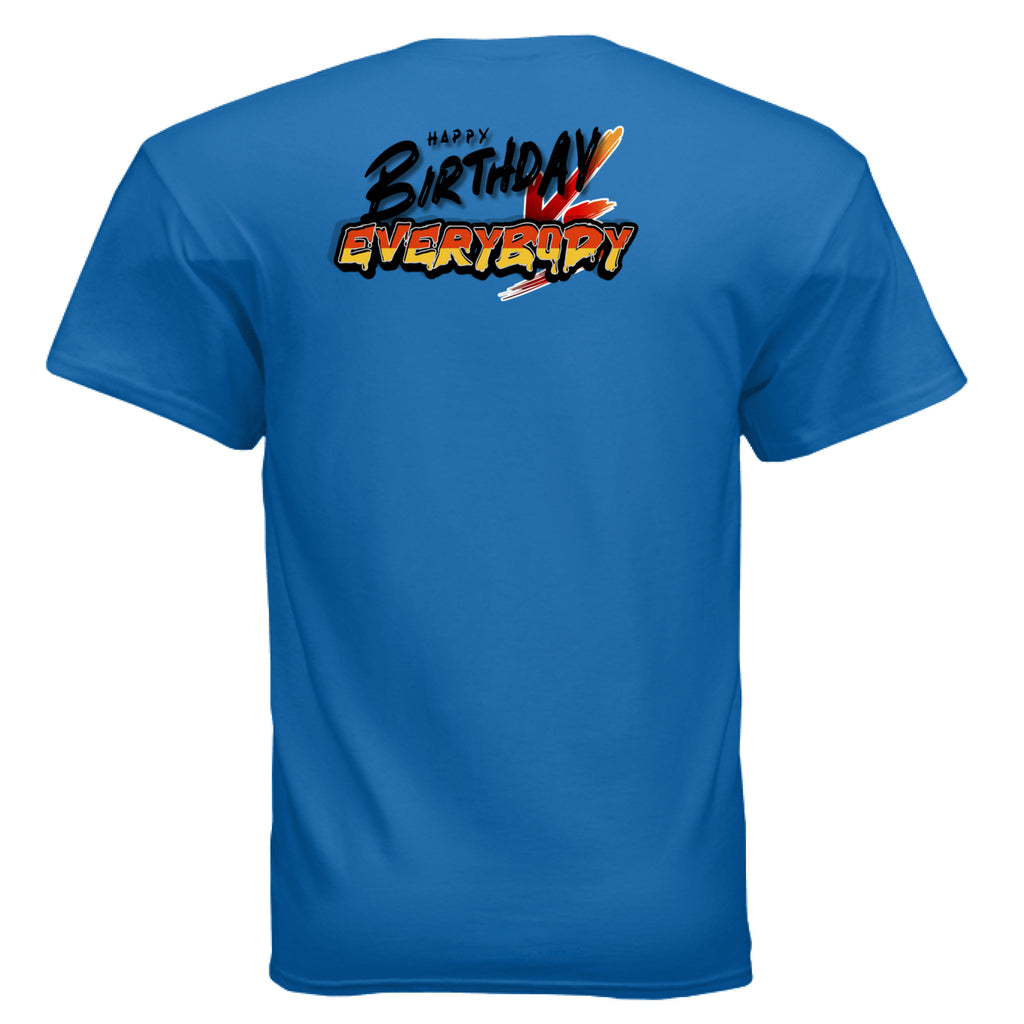 Fade Birthday Vs Everybody tee red back view