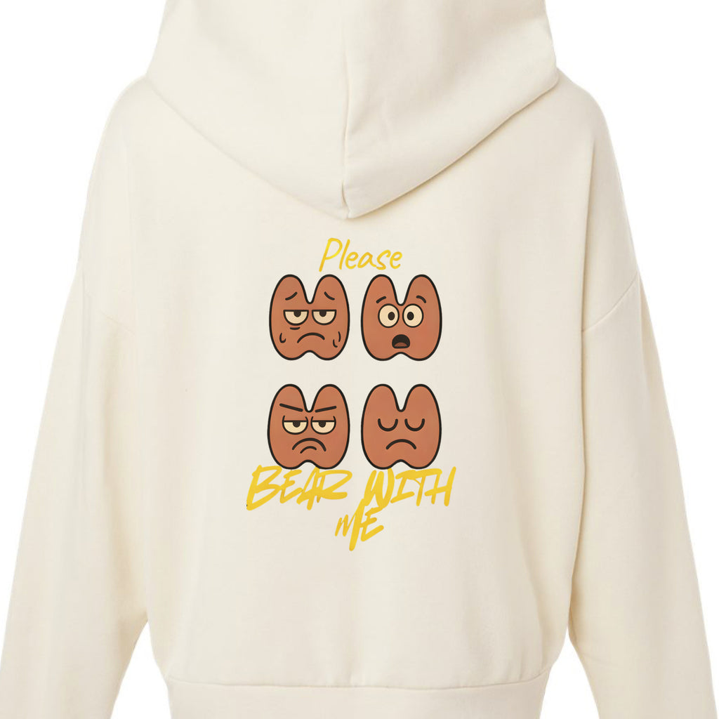"Women's thyroid awareness premium hoodie cream back back"