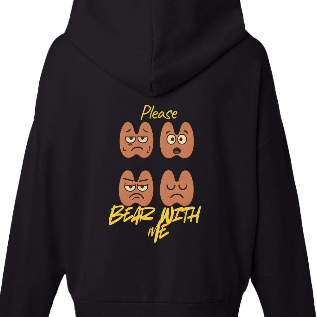 "Women's thyroid awareness premium hoodie black back"