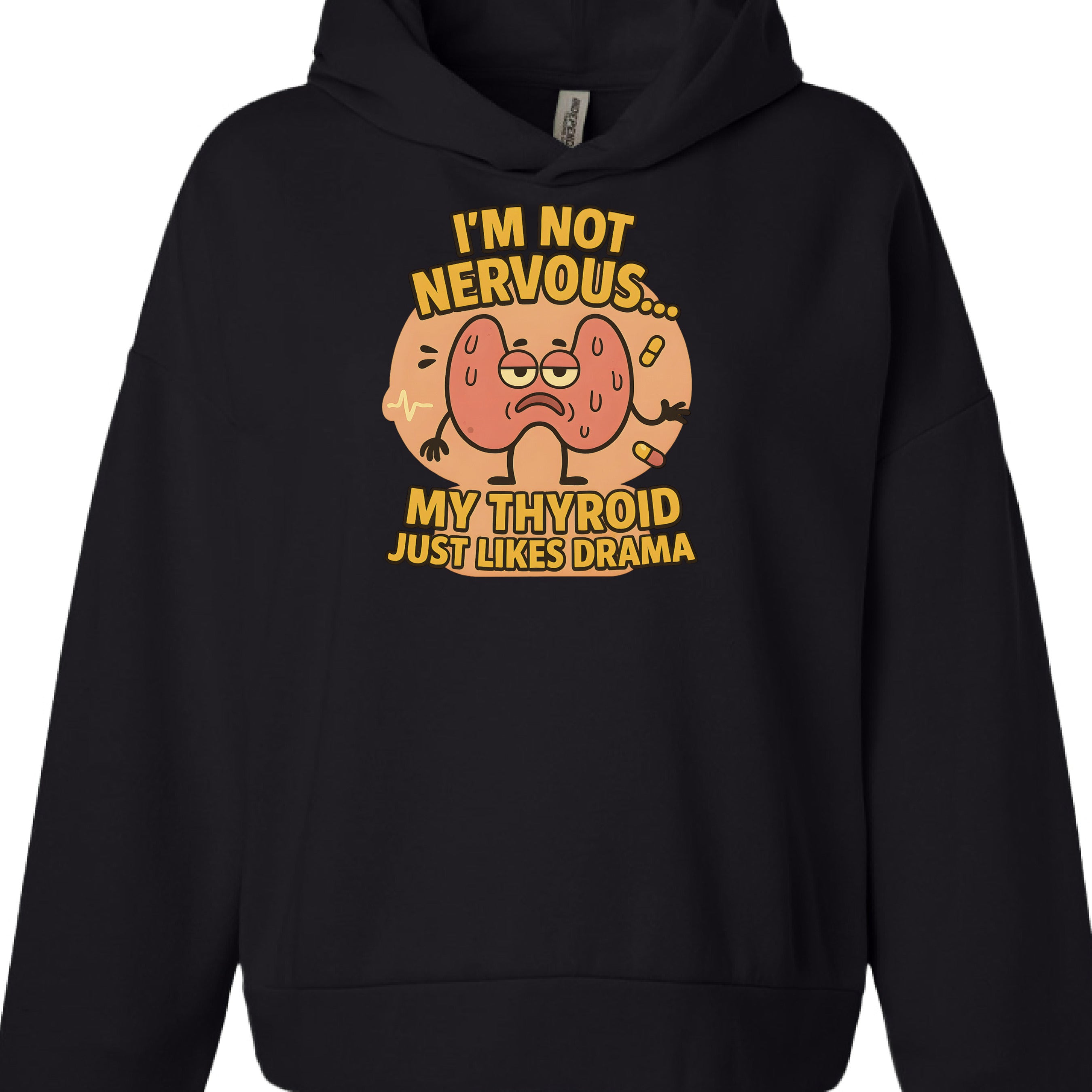  "Women's thyroid warrior wave wash hoodie front"